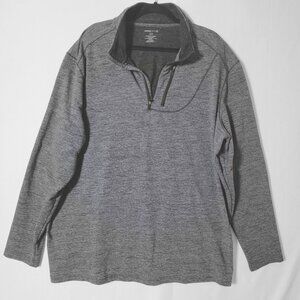 Swiss Tech Mens Shirt Long Sleeve Knit Size 3XL 1/4 Zip Pullover Mock Neck Grey